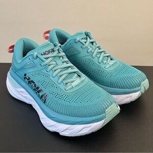 Hoka One One women’s aqua blue running shoes size 5